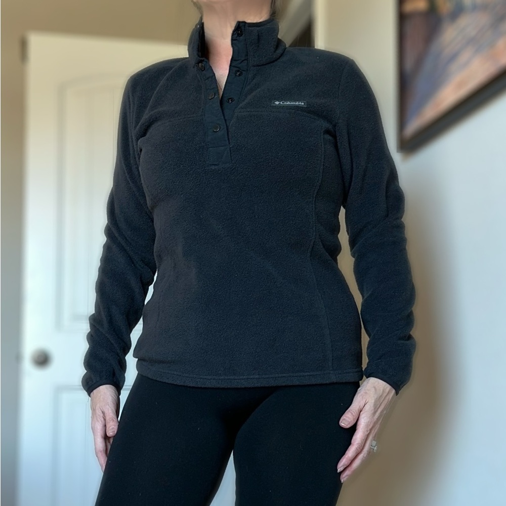 Women’s Columbia Black Fleece Pullover - quarter snap - XS - Picture 2 of 10